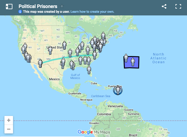 An archive of political prisoners in the US by National Jericho Movement, in particular related to the Black Liberation Movement